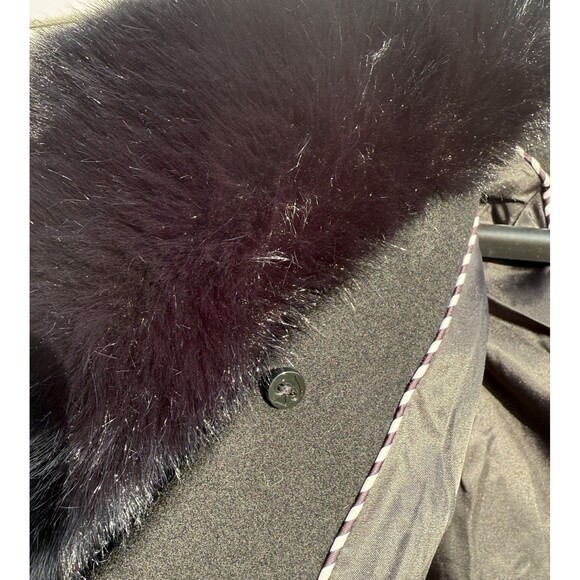 Kate Spade Wool Blend pea Coat Removable Faux Fur Collar Black NWT $320 Large - Picture 8 of 15